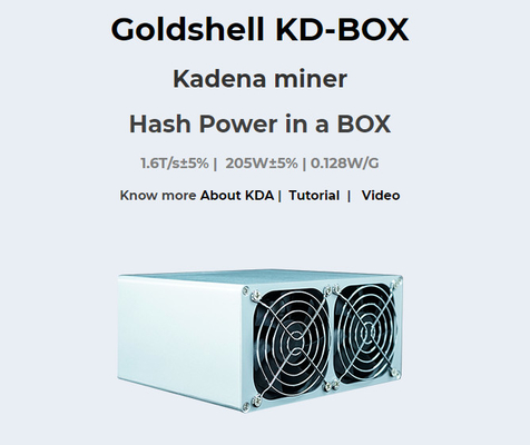 Потребление 205W машины минирования 1.6T коробки KDA горнорабочего KD Goldshell малошумное